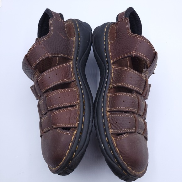 Earth Shoes Fisherman Sandals Mens 7.5 Womens 9 Brown Leather Buckled Straps - Picture 7 of 8